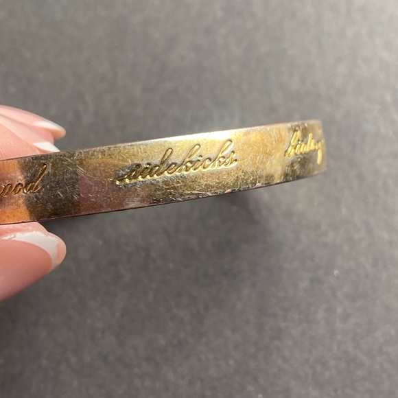 Kate Spade Of New York Best Friend Ever Etchings Gold Tone Bangle Bracelet - Picture 10 of 14